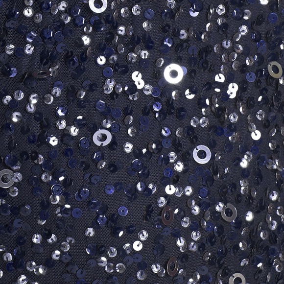 New Adrianna Papell sequin scoop back gown in navy - Picture 9 of 9